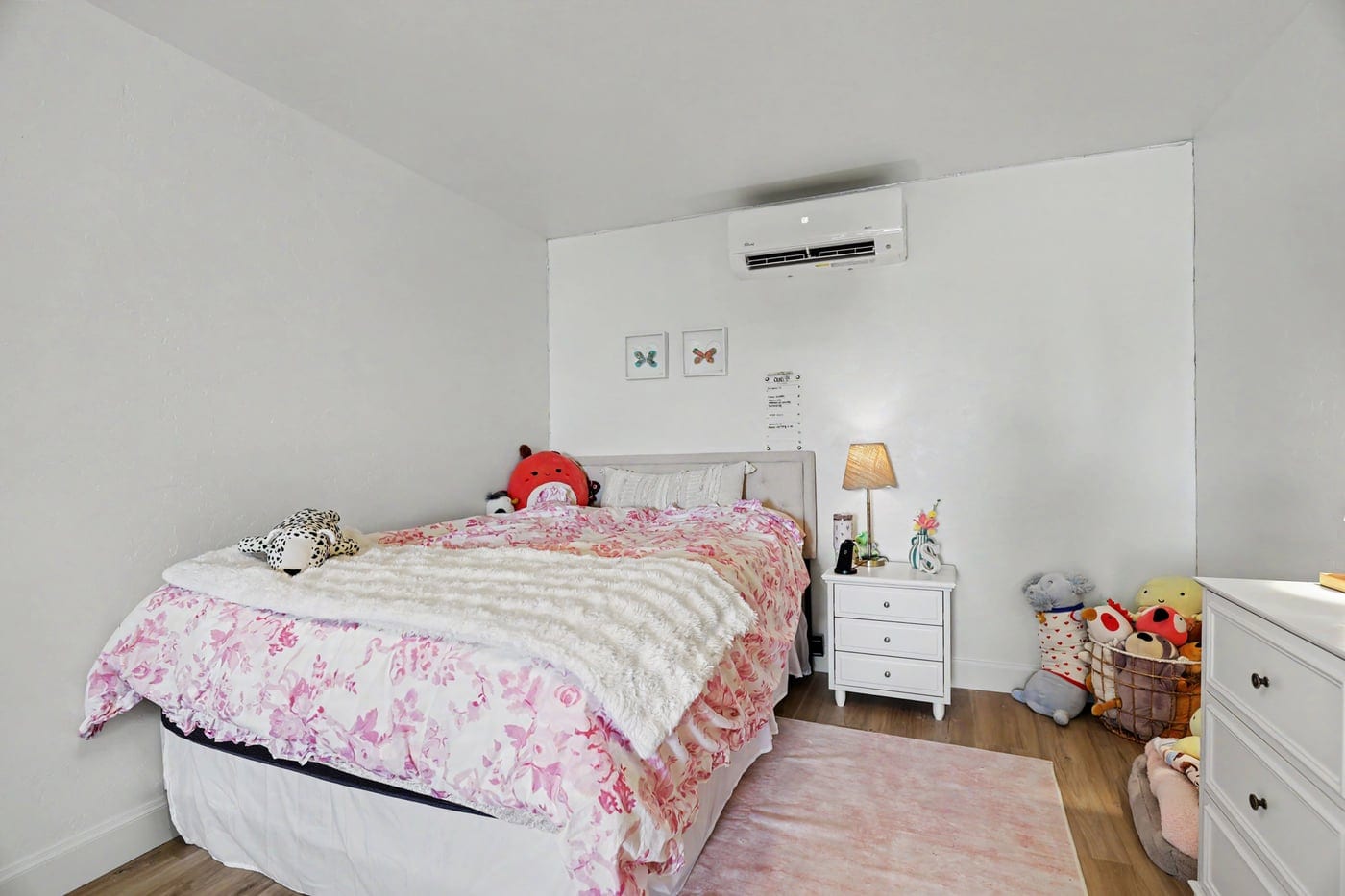 Attic bedroom with ductless mini-split heating and cooling