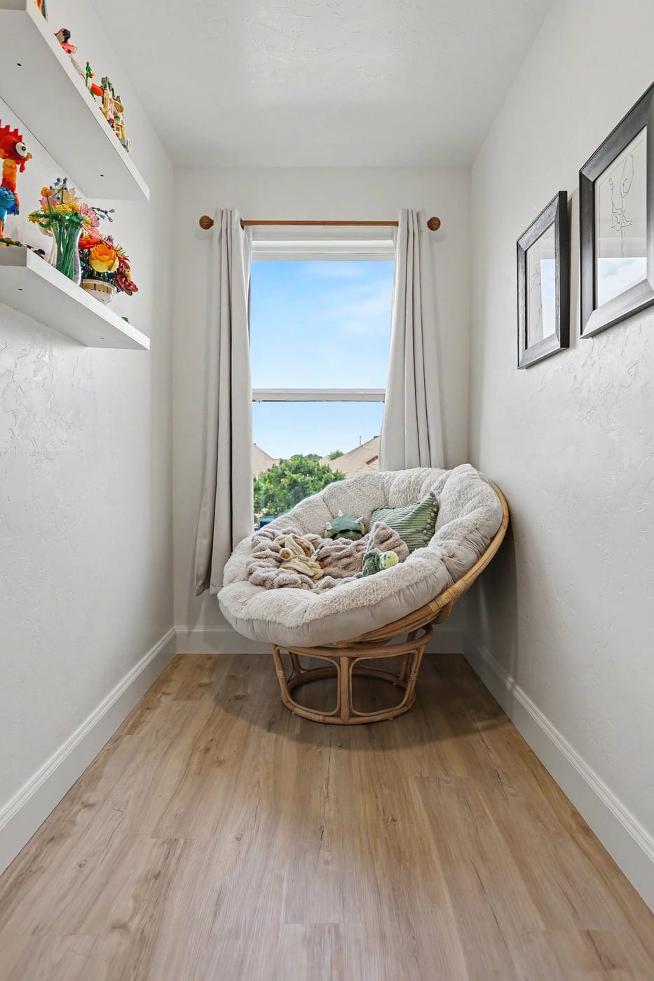 Window reading nook in a converted attic
